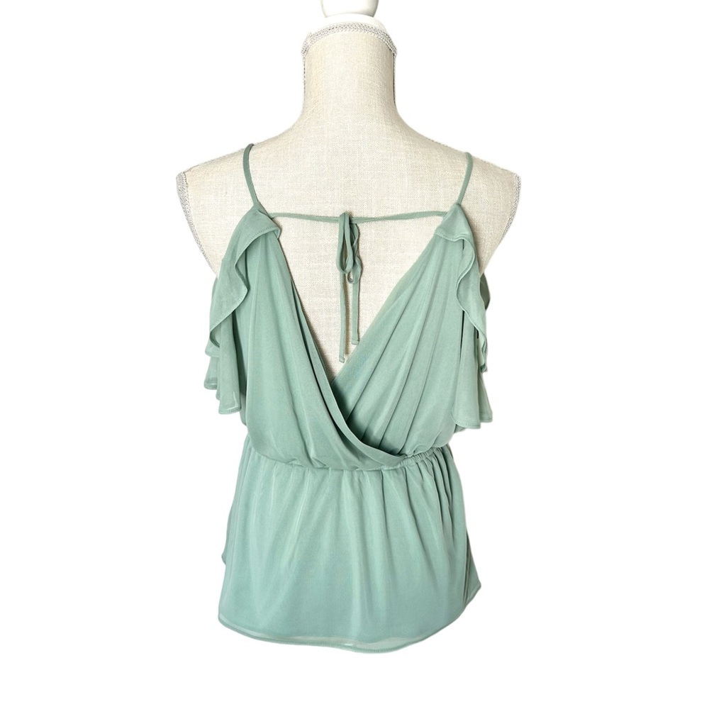 • Express • Ruffle Sleeve Tie Back Cold-Shoulder Top - Picture 3 of 8